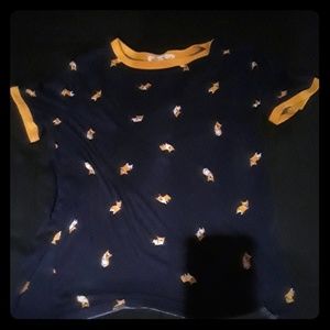 Corgi tee yellow trim wallflower